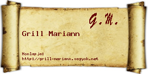 Grill Mariann névjegykártya