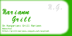 mariann grill business card
